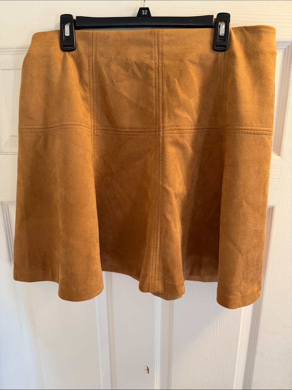 LC Lauren Conrad Tan Faux Suede A-Line Skirt